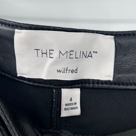 Wilfred The Melina Pant Black Faux Leather High-Rise Straight Leg Pants Womens 4 - Picture 6 of 11